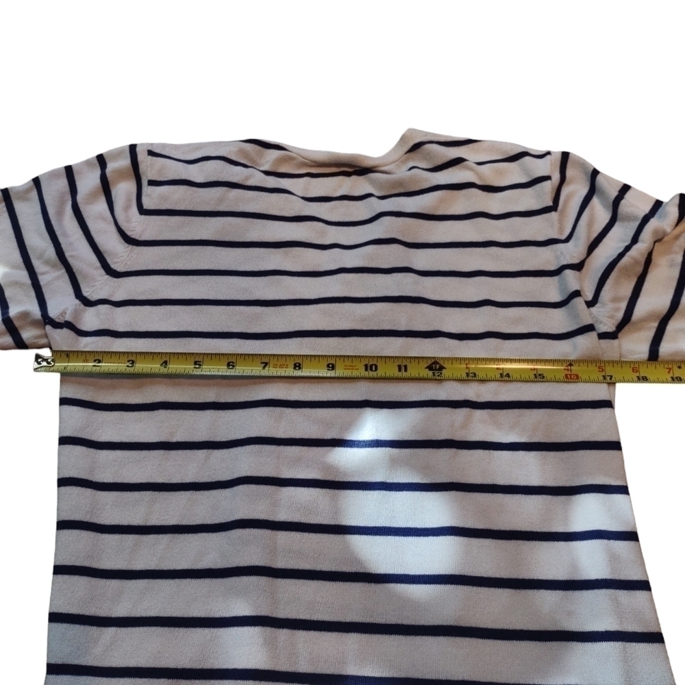 Monroe and Main Striped Cardigan Blue White Large - Picture 3 of 6